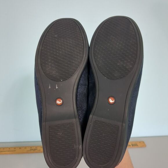 Clarks Unstructured Women Shoes 9 navy blue comfortable flats - Picture 4 of 5